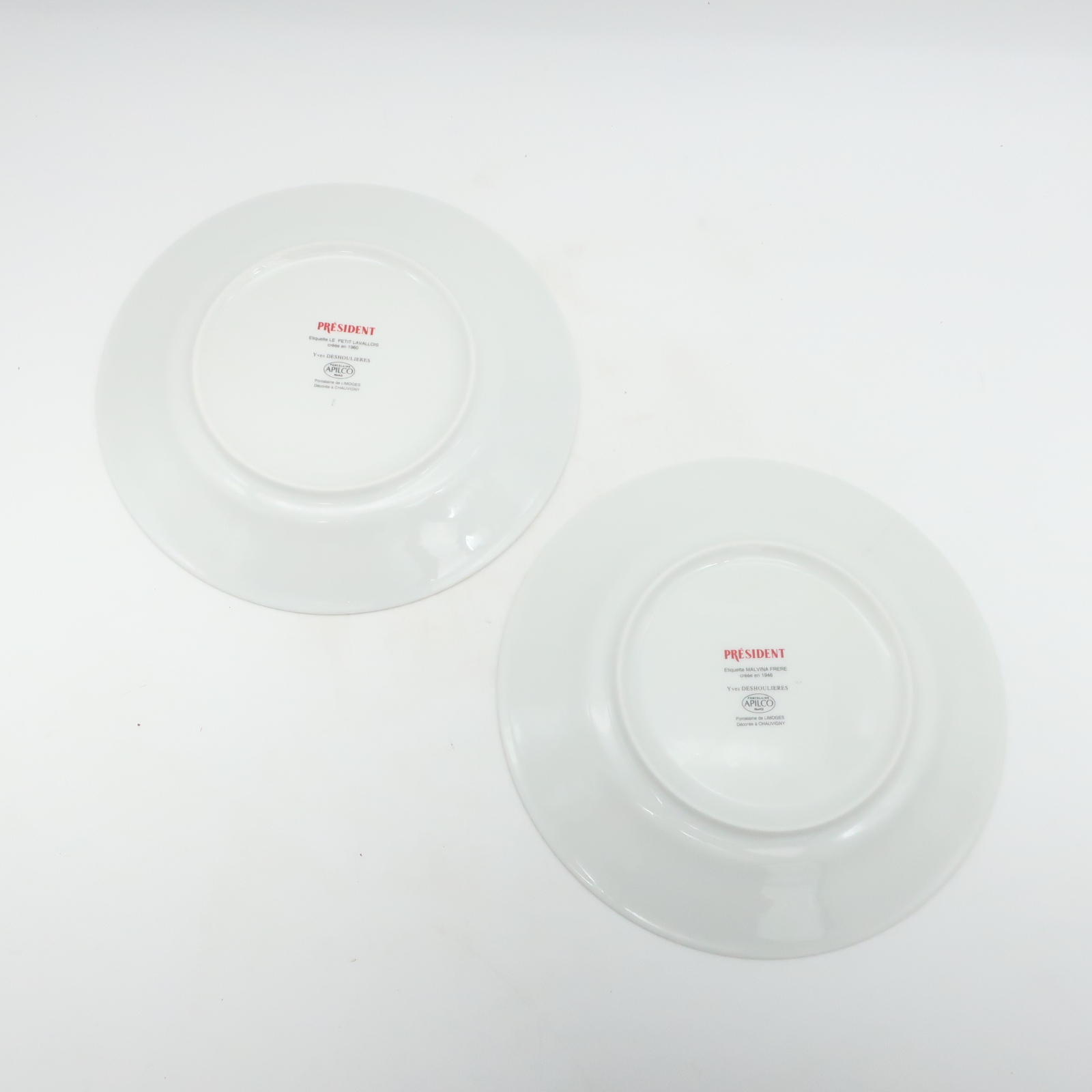 Voir photo 9 de Ensemble de 6 assiettes à fromage " Président " en porcelaine de Limoges Yves Deshoulières dans leurs boite en carton Ensemble de 6 assiettes à fromage " Président " en porcelaine de Limoges Yves Deshoulières dans leurs boite en carton Très bon état reconditionné photo 9