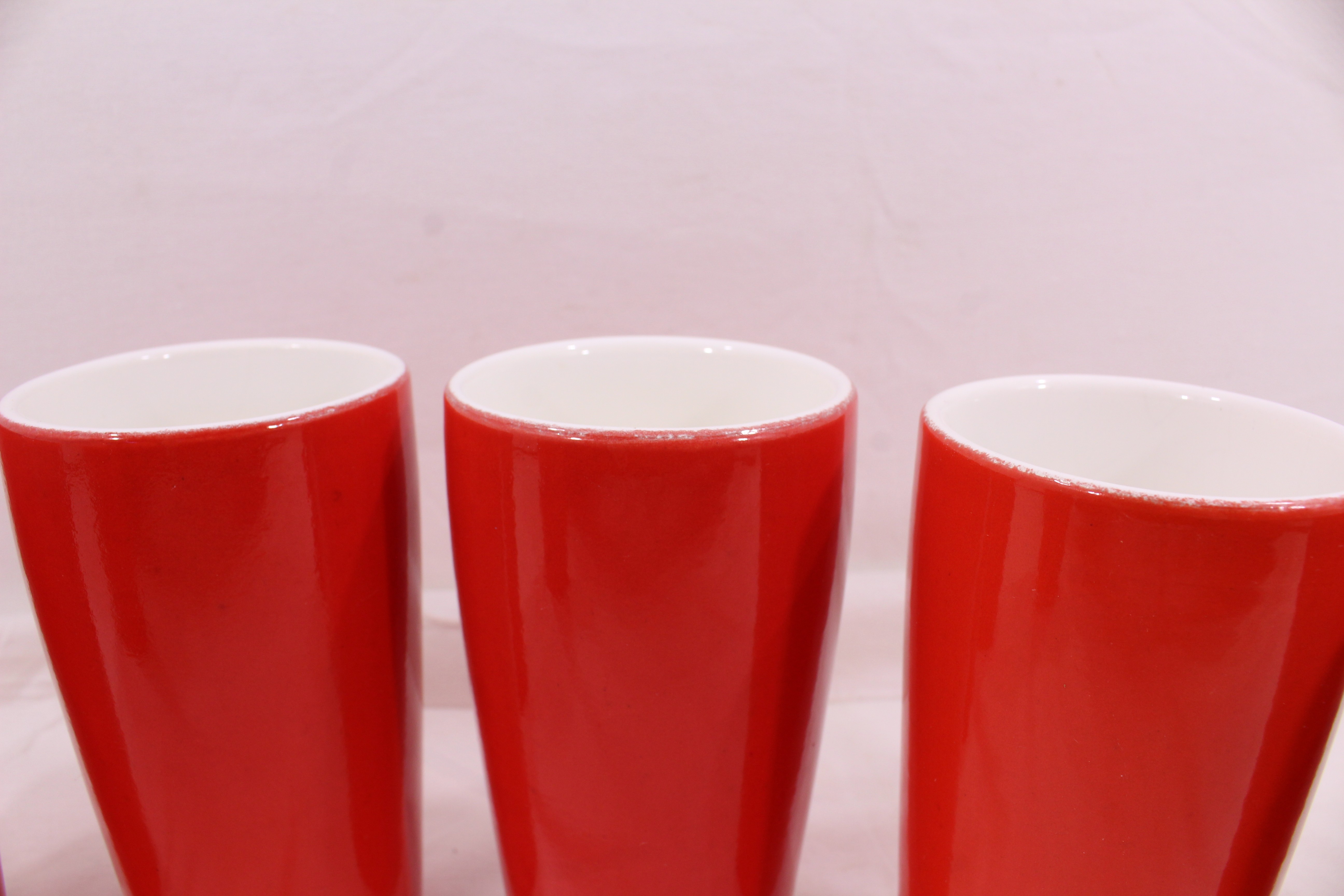 Voir photo 5 de Ensemble de 6 verres orangeade en céramique rouge - Salins France Ensemble de 6 verres orangeade en céramique rouge - Salins France Bon état reconditionné photo 5