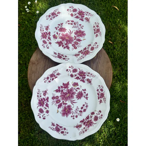Ensemble De Deux Assiettes Plates Anciennes Sarreguemines Aubusson Bon état reconditionné disponible sur Rakuten