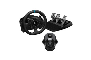 Ensemble G923 SE Racing volant et pédalier de course G923 pour PS5 PS4 et PC + levier de vitesse Driving Force Noir Bon état Logitech reconditionné disponible sur Darty