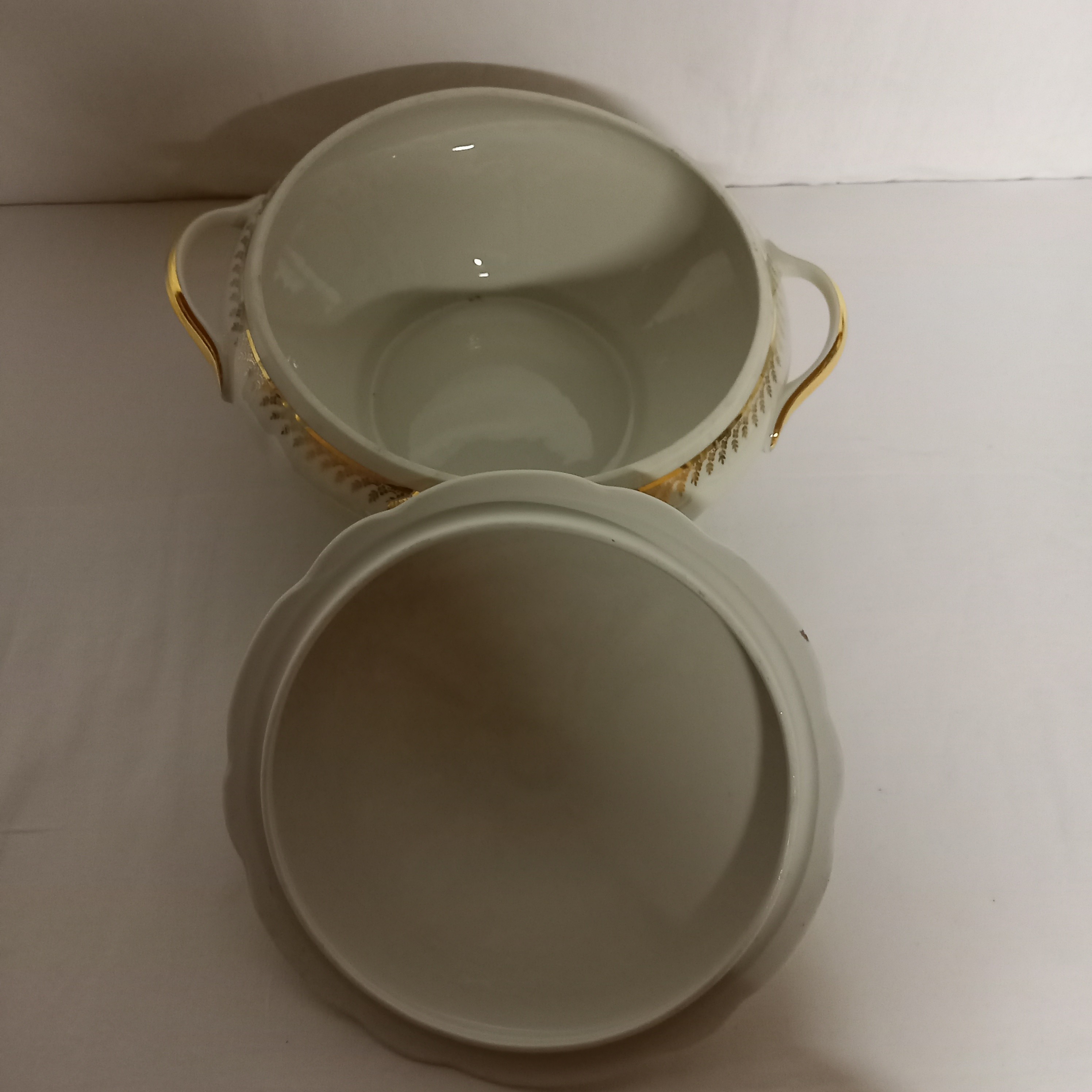 Voir photo 13 de Ensemble Porcelaine FD veritable porcelaine. Composéde : 18 Assiettes plates ; 10 Assiettes creuses ; 1 saucière ; 1 soupière ; et 1 saladier. Ensemble Porcelaine FD veritable porcelaine. Composéde : 18 Assiettes plates ; 10 Assiettes creuses ; 1 saucière ; 1 soupière ; et 1 saladier. Bon état reconditionné photo 13