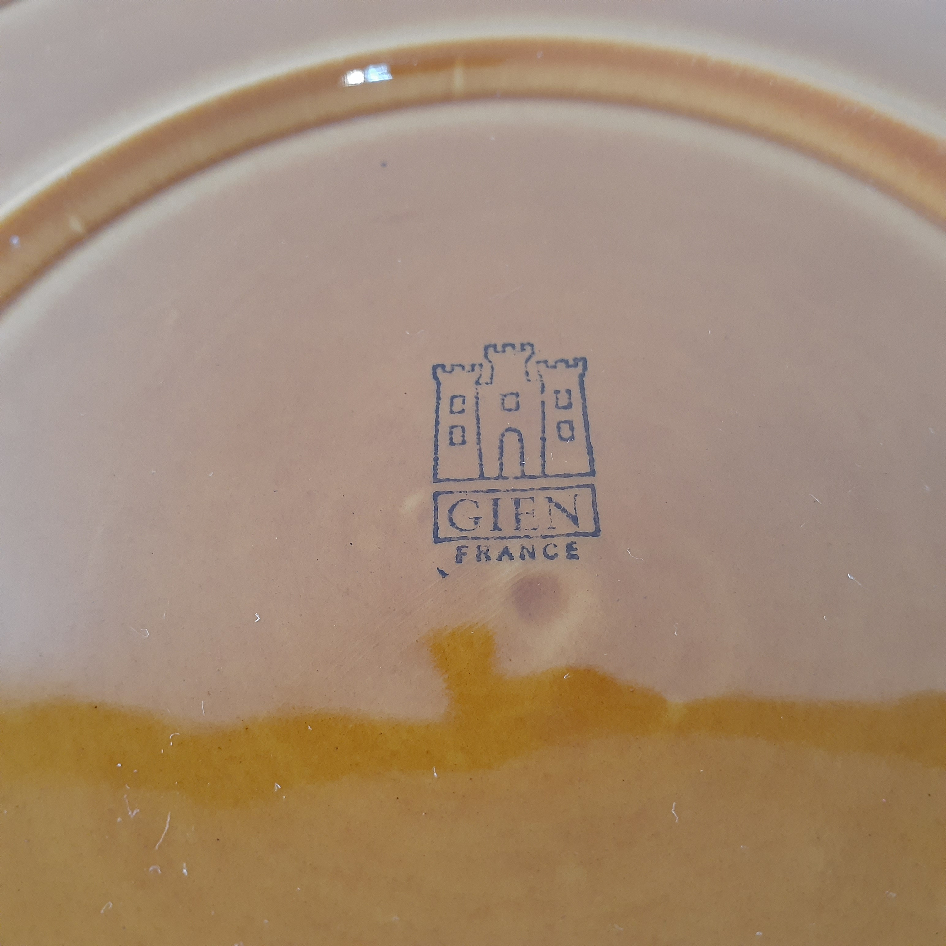 Voir photo 6 de Ensemble - Un grand plat et Un chauffe plat - GIEN - Années 70 Ensemble - Un grand plat et Un chauffe plat - GIEN - Années 70 Très bon état reconditionné photo 6