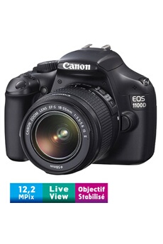 EOS 1100D Noir + Obj. Canon EF-S IS ( stabilisé )18 - 55 mm f/3.5 - 5.6 Bon état Canon reconditionné disponible sur Darty | Dero