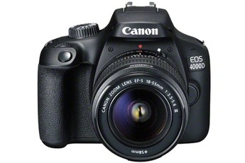 EOS 4000D Noir + EF-S 18-55 mm f/3.5-5.6 III État correct Canon reconditionné disponible sur Darty