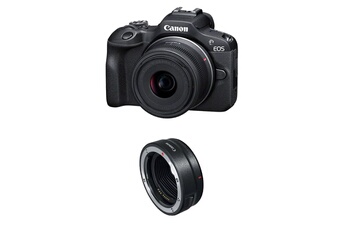 EOS R100 + RF-S 18-45mm f/4.5-6.3 IS STM + Bague EF-EOS R Bon état Canon reconditionné disponible sur Darty