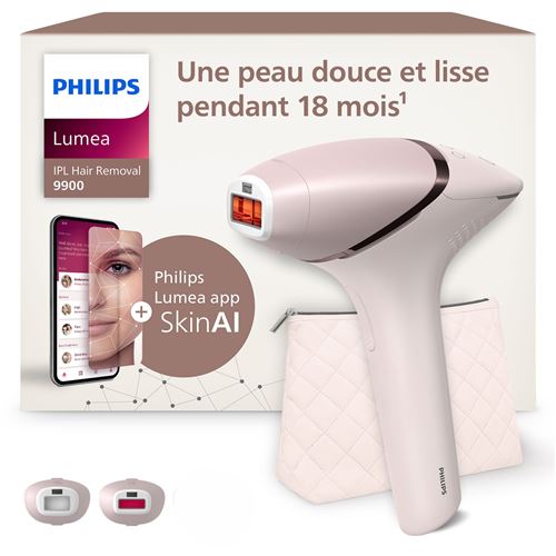 Epilateur à lumière pulsée sans-fil Philips Lumea série 9900, BRI950/02 Blanc et Rose État correct Philips reconditionné disponible sur Fnac