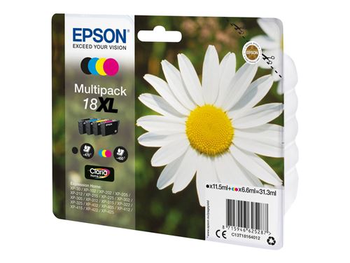 EPSON Multipack T1806 - Pâquerette - Noir, Cyan, Magenta, Jaune État correct Epson reconditionné disponible sur Fnac