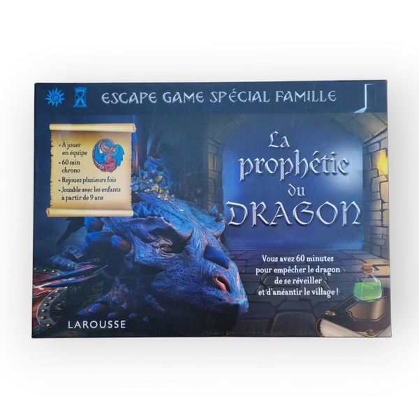 ESCAPE GAME spécial famille La prophétie du dragon Larousse reconditionné disponible sur Revaltoys
