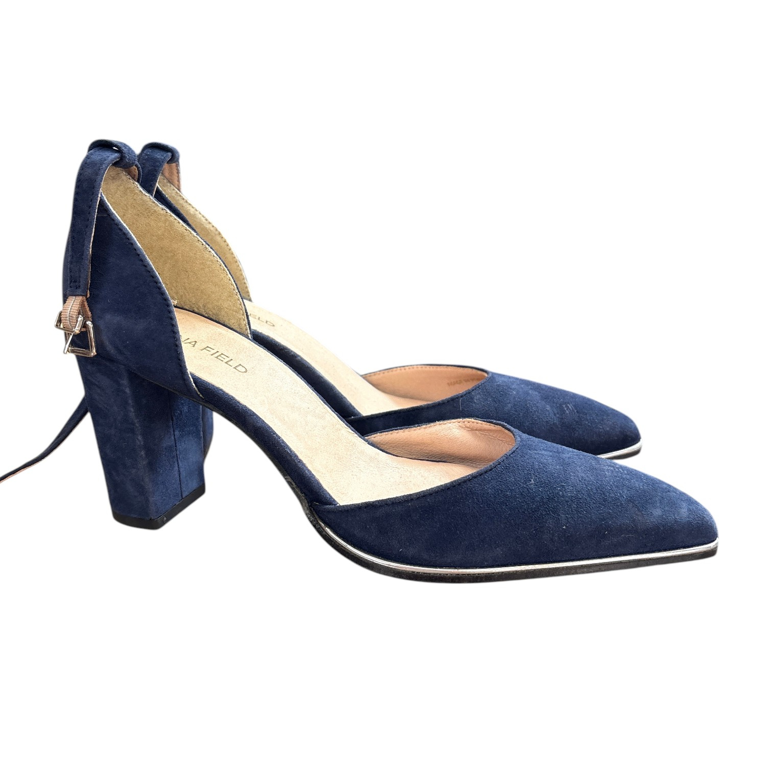 Voir photo 2 de Escarpins à talons blocs en daim bleu marine Anna Field – Pointure 38 Escarpins à talons blocs en daim bleu marine Anna Field – Pointure 38 Parfait état reconditionné photo 2