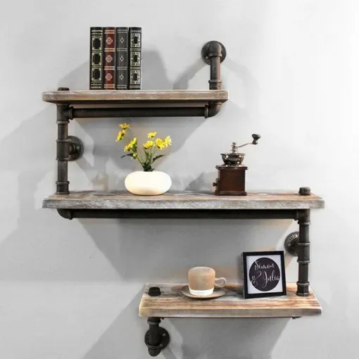 Étagère de rangement à étagères flottantes murales industrielles rustiques 70x 25x20cm Nouveau Bon état reconditionné disponible sur Rakuten