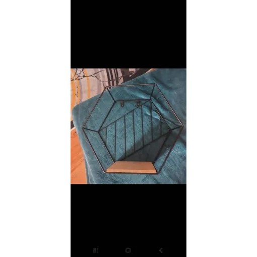 Etagere octogonale style industriel bois et noir Bon état reconditionné disponible sur Rakuten