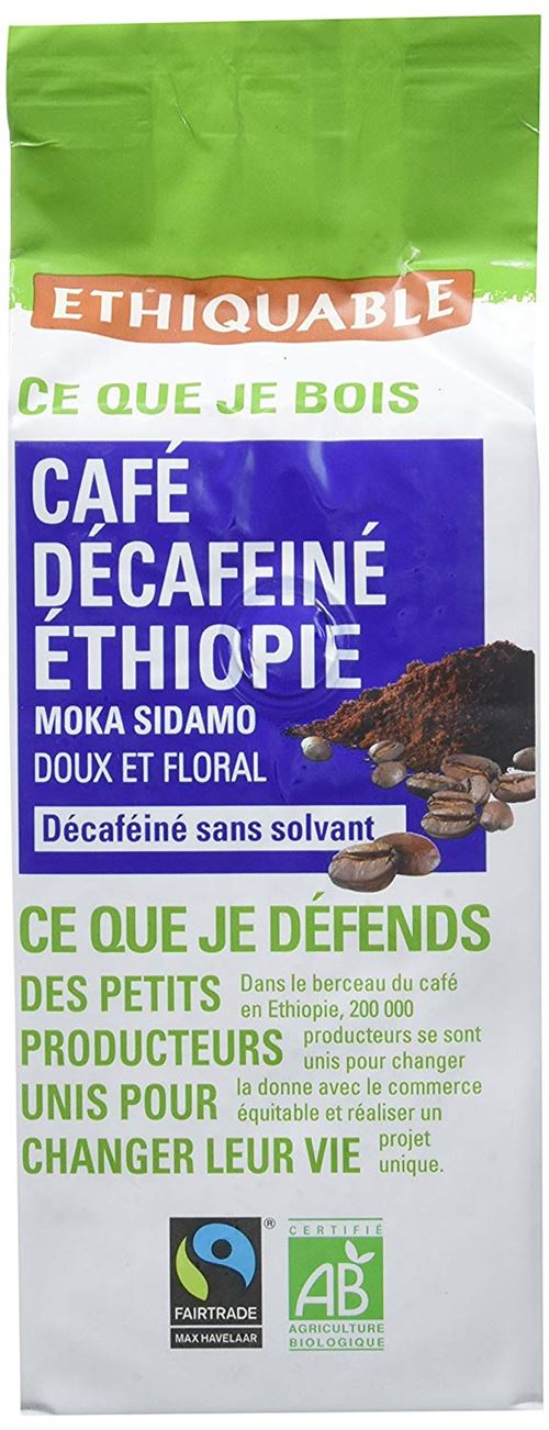 Ethiquable Café Moulu Décaféiné Ethiopie Bio et Equitable 250 g Max Havelaar - Lot de 4 État correct Etiquable reconditionné disponible sur Fnac