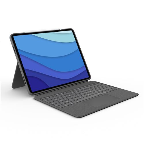 Etui clavier Logitech Combo Touch pour iPad Pro 12,9 pouces 5e et 6e générations Gris État correct Logitech reconditionné disponible sur Fnac