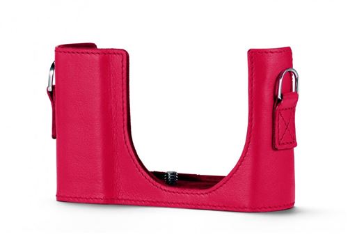 Etui et courroie en cuir Leica Rouge pour C-LUX État correct Leica reconditionné disponible sur Fnac