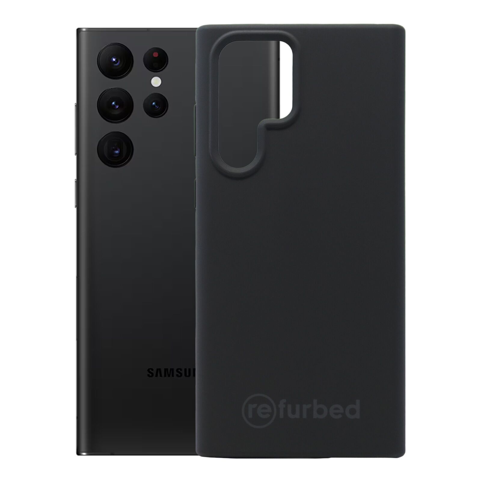 Étui téléphone silicone Samsung Galaxy S22 Ultra 5G noir Parfait état reconditionné disponible sur Refurbed | Dero
