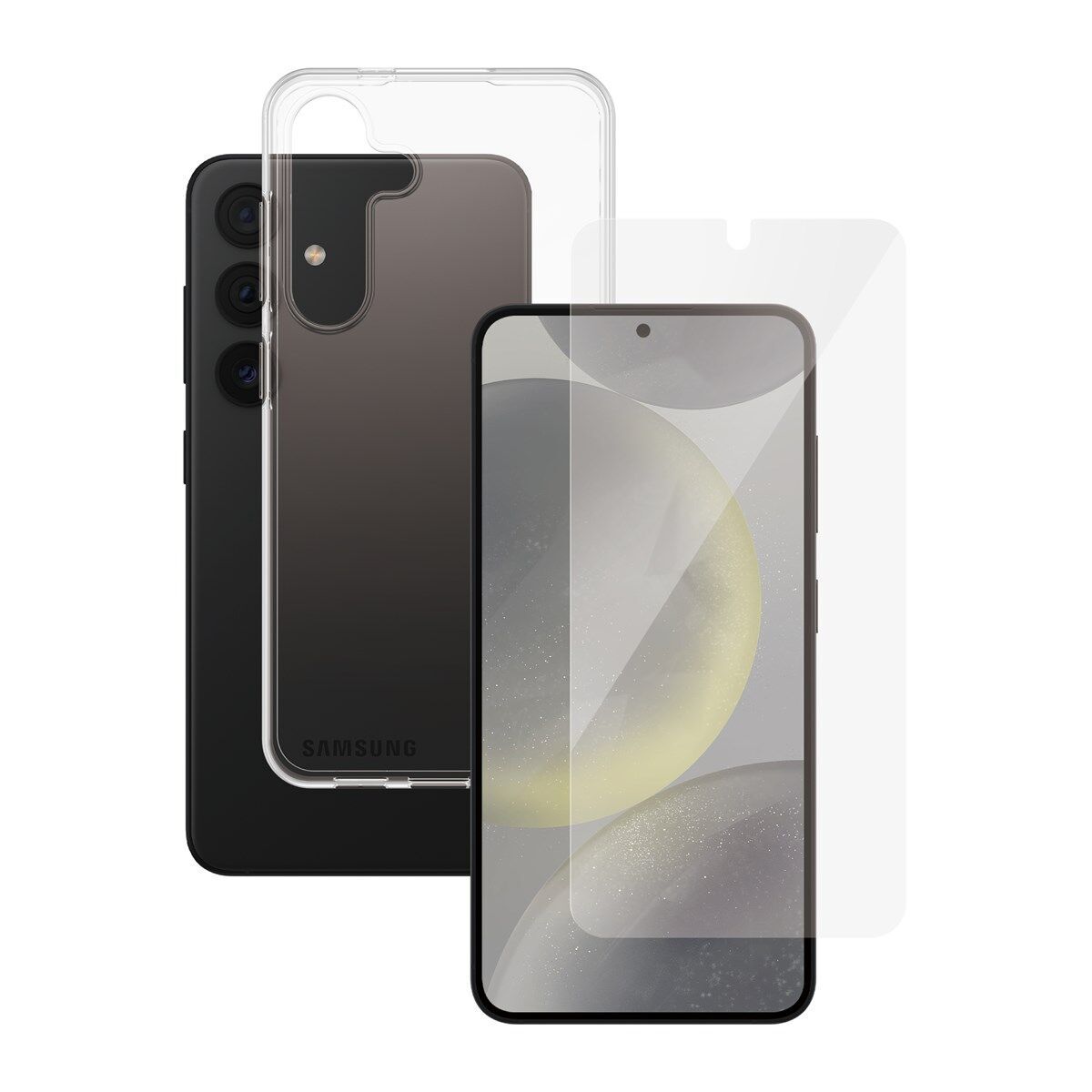 Étui téléphone transparent & protection d'écran PanzerGlass Samsung Galaxy S24 Parfait état PanzerGlass reconditionné disponible sur Refurbed | Dero