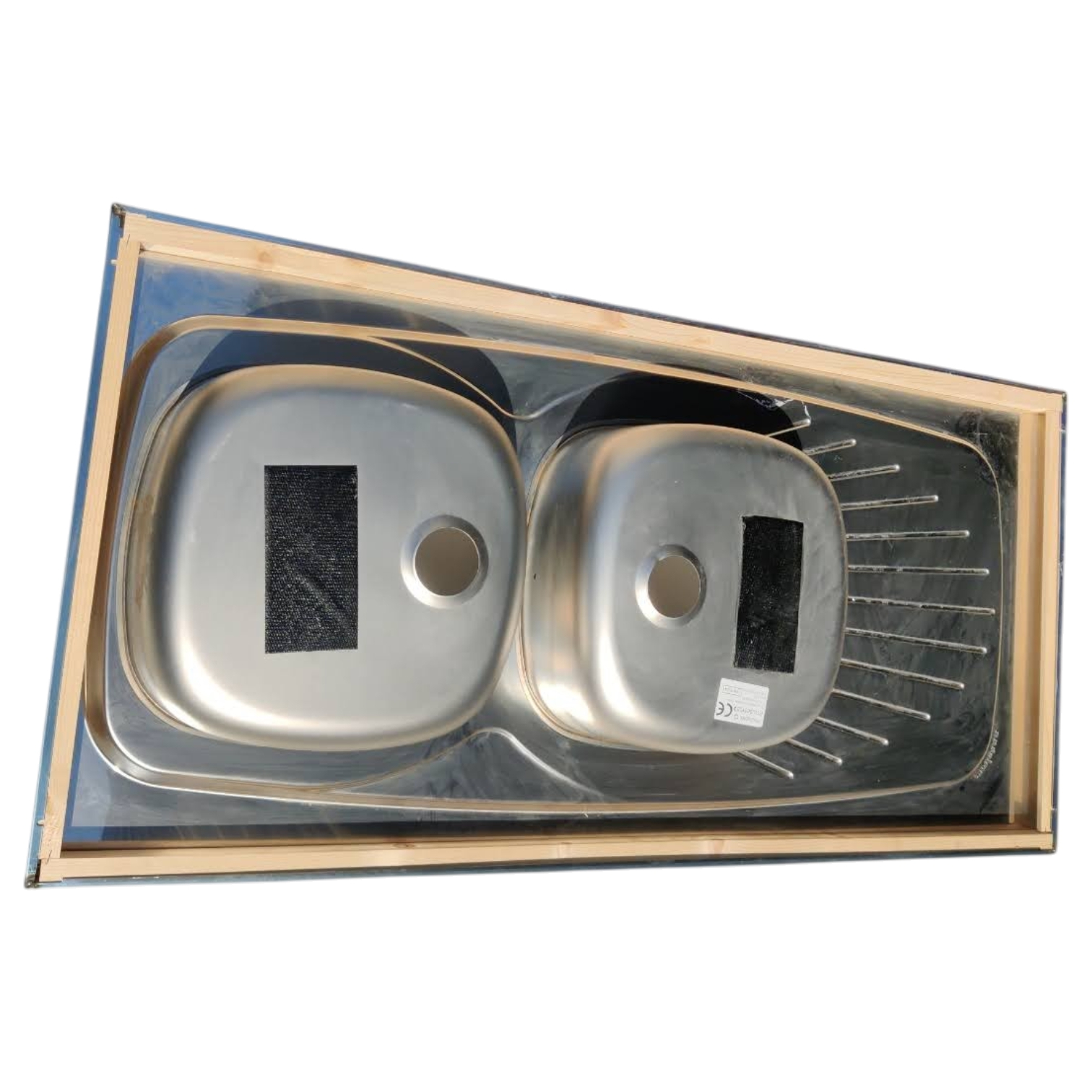 Voir photo 3 de Évier à poser LAVELLI 1200 - 2 cuves inox AUSTÉNITIQUE pétale - 1200 x 600 x 30 mm Évier à poser LAVELLI 1200 - 2 cuves inox AUSTÉNITIQUE pétale - 1200 x 600 x 30 mm Parfait état reconditionné photo 3