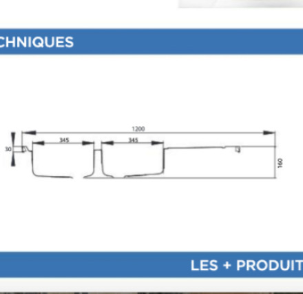 Voir photo 6 de Évier à poser LAVELLI 1200 - 2 cuves inox AUSTÉNITIQUE pétale - 1200 x 600 x 30 mm Évier à poser LAVELLI 1200 - 2 cuves inox AUSTÉNITIQUE pétale - 1200 x 600 x 30 mm Parfait état reconditionné photo 6