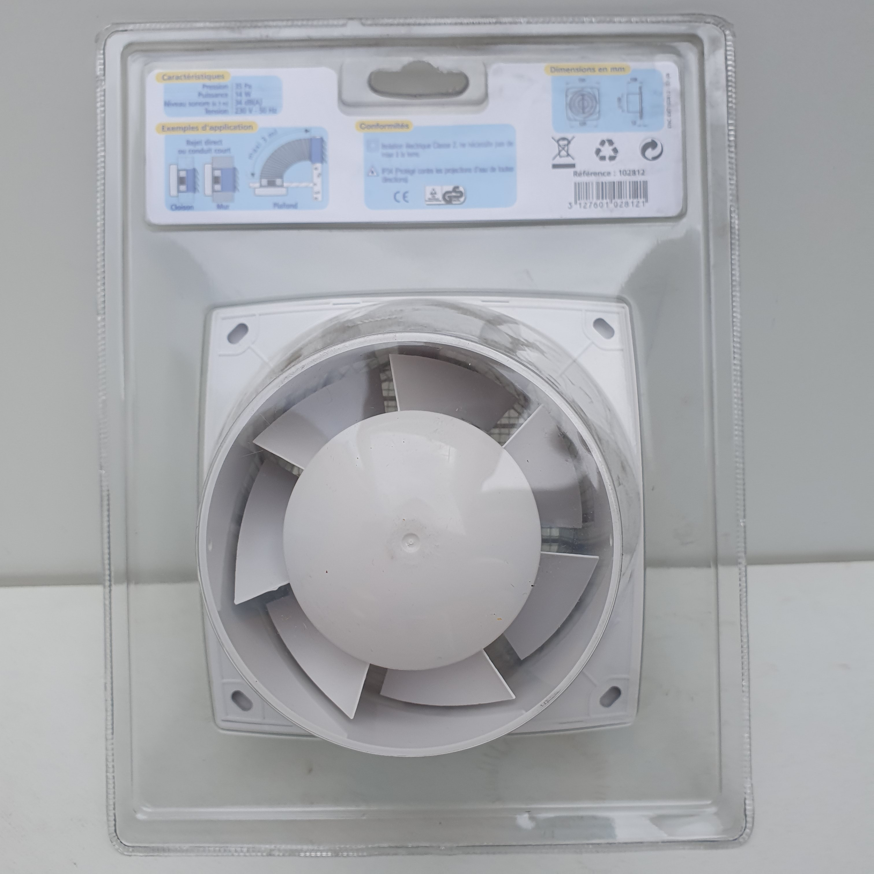 Voir photo 2 de Extracteur d'air extra-plat, Φ :100 mm interrupteur à cordelette Extracteur d'air extra-plat, Φ :100 mm interrupteur à cordelette Parfait état reconditionné photo 2