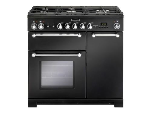 Falcon Kitchener 90 - Cuisinière (four à deux étages) - pose libre - largeur : 90 cm - profondeur : 60 cm - hauteur : 92.5 cm - avec système auto-nettoyant - noir mat État correct N/A reconditionné disponible sur Fnac