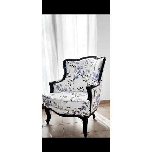 Fauteuil Bergère Louis Xv Bois Massif Motif à Fleurs Bon état reconditionné disponible sur Rakuten
