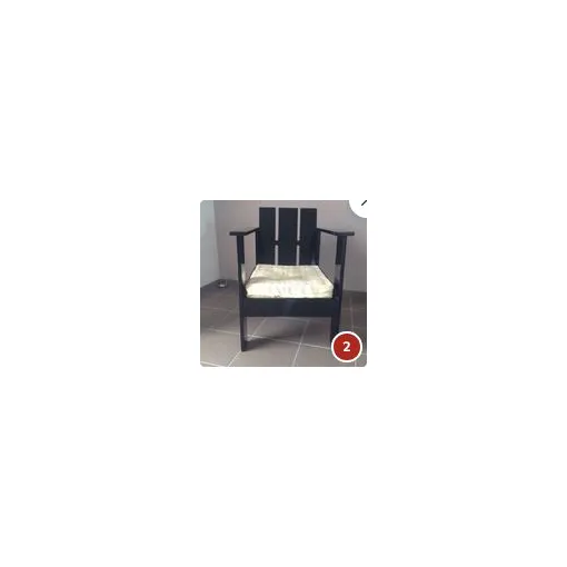 FAUTEUIL BOIS NOIR FAIT PAR UN ARTISAN , 71 PROF 64 LARGEUR HTEUR , style classique du design moderniste Bon état reconditionné disponible sur Rakuten