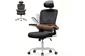 Fauteuil de bureau avec accoudoirs BIGZZIA - à Roulettes - avec appui-tête et support lombaire - Hauteur Réglable, Blanc Très bon état reconditionné disponible sur Darty | Dero