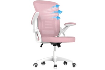 Fauteuil de bureau - Chaise à Roulettes, Ergonomique Siège, Hauteur Réglable 10 cm, à Roulettes 360°, Rose Très bon état reconditionné disponible sur Darty