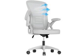 Fauteuil de bureau - Chaise à Roulettes, Ergonomique Siège, Hauteur Réglable 10 cm, à Roulettes 360°, Gris Très bon état reconditionné disponible sur Darty