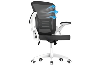 Fauteuil de bureau - Chaise à Roulettes, Ergonomique Siège, Hauteur Réglable 10 cm, à Roulettes 360°,Blanc Très bon état reconditionné disponible sur Darty