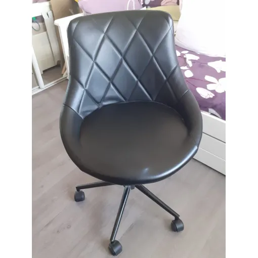 Fauteuil de bureau noir simili cuir Bon état reconditionné disponible sur Rakuten