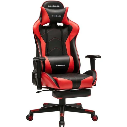 Fauteuil gamer avec repose-pieds, Noir et Rouge Bon état reconditionné disponible sur Rakuten