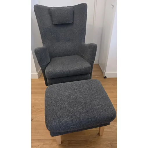 Fauteuil IKEA OMTÄNKSAM + repose pieds Bon état reconditionné disponible sur Rakuten