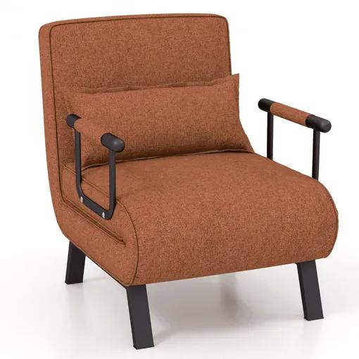 Fauteuil Relax Convertible Réglable Lit 1 Place Marron 6 Positions Canapé Relaxant Chaise Longue Oreiller Coussin Salon Bon état reconditionné disponible sur Rakuten
