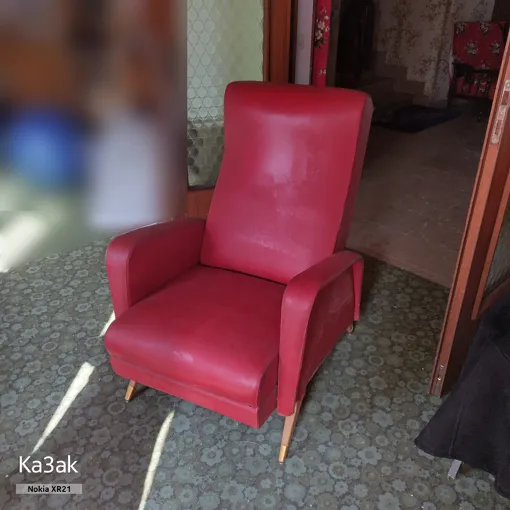 Fauteuil Vintage Skaï années 60'S relaxe vibro-masseur électrique Bon état reconditionné disponible sur Rakuten