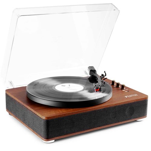 Fenton RP162D - Platine vinyle rétro hifi avec Bluetooth et haut-parleurs - Marron Foncé État correct N/A reconditionné disponible sur Fnac