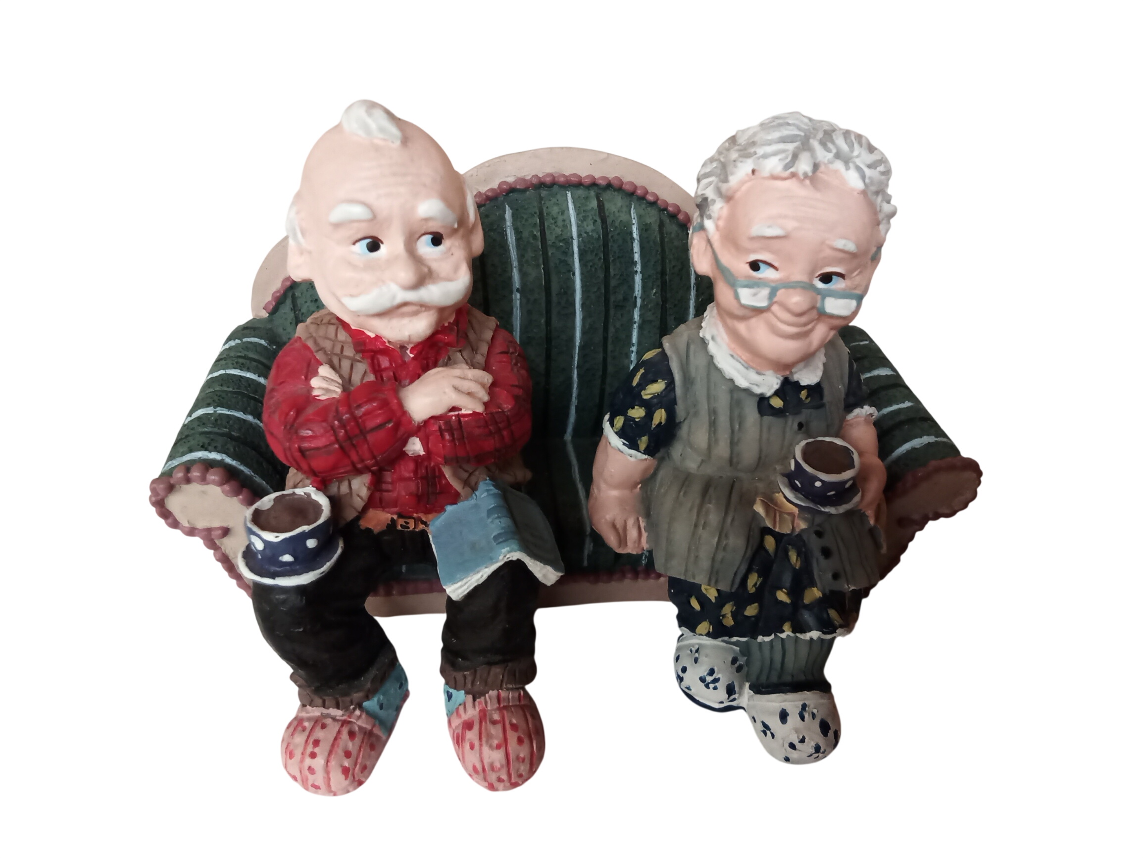 Figurine représentant un couple de grands-parents Très bon état - 17,00 € Figurine représentant un couple de grands-parents Très bon état reconditionné disponible sur Label Emmaüs