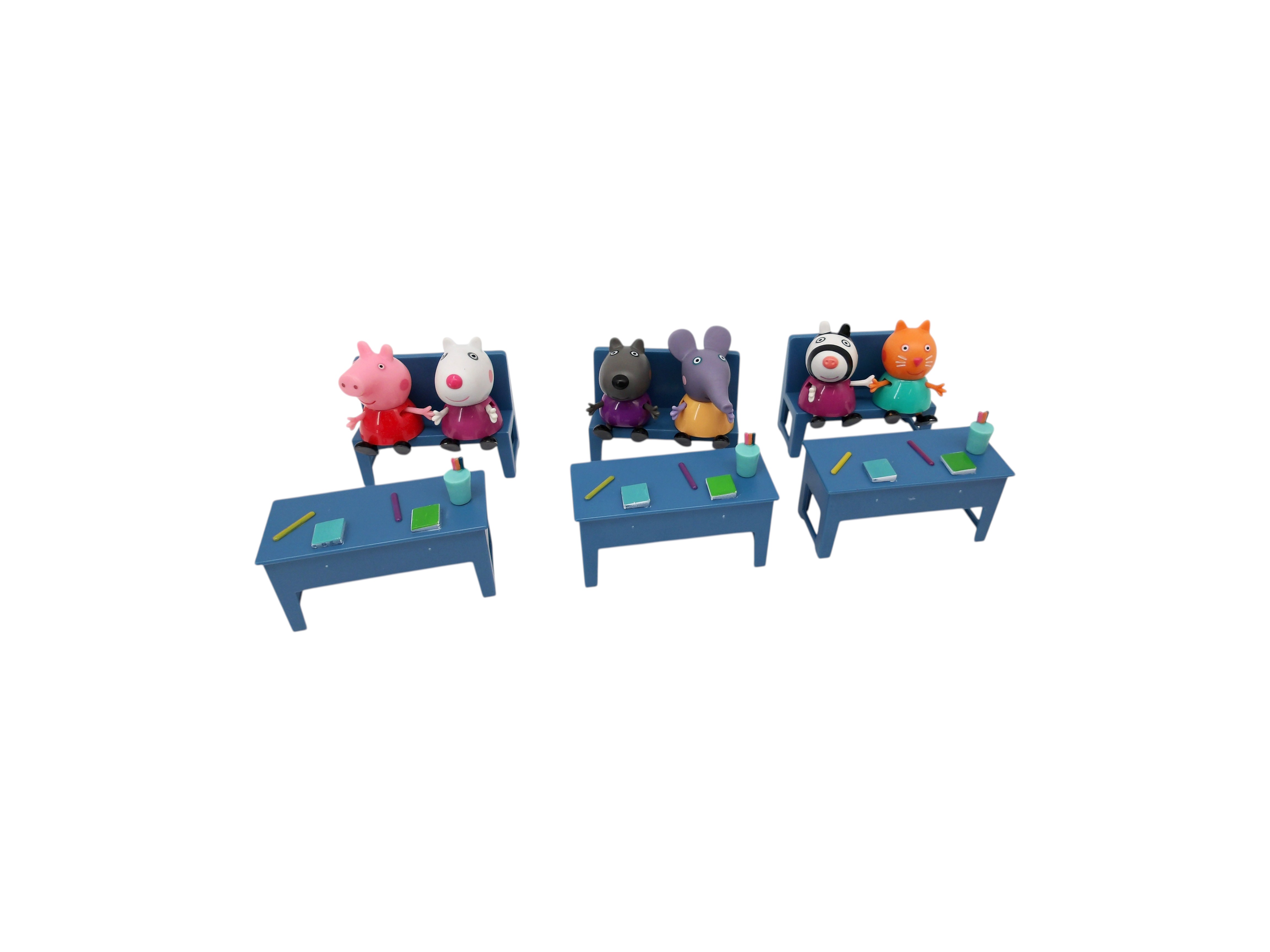 Voir photo 2 de Figurines - Peppa Pig en classe - x7 Figurines - Peppa Pig en classe - x7 Très bon état reconditionné photo 2