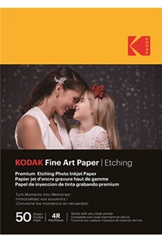 Fine Art -Papier jet d'encre gravure hait de gamme / 210 gr 10 x 15 cm / 50 feuilles Bon état Kodak reconditionné disponible sur Darty | Dero