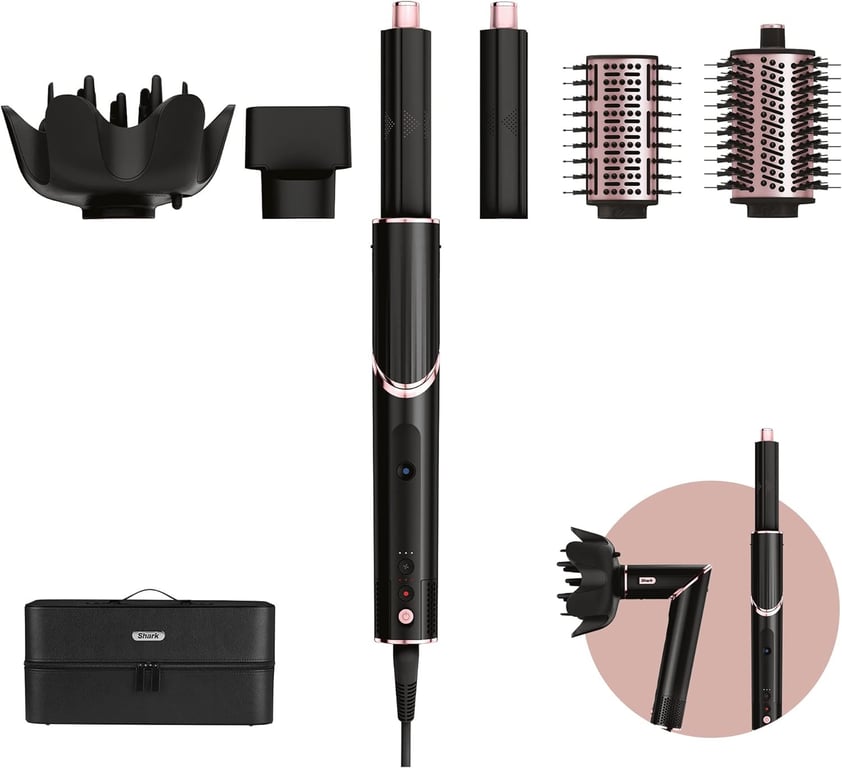 FlexStyle 5-in-1 Multistyler À chaleur Noir, Rose 1400 W 2,5 m - Excellent état Parfait état Shark reconditionné disponible sur Pixmania