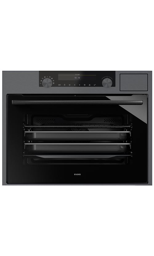 Four 5EN1-vapeur micro-ondes combiné 45 cm-Inox noir brossé-50 L-Ecran TFT 6"-27 fonctions-Température 30-230°C-Max 1000W-6 puissances-Système cyclonique pour une cuisson à la vapeur fine-Système 5 arrivées d'Air ThermoCirculaire-Nettoyage vapeur État correct Asko reconditionné disponible sur Fnac