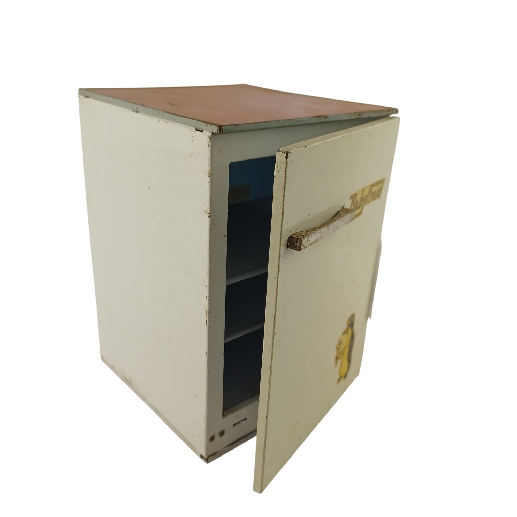 Acheter Frigo de cuisine jouet pour enfant en tôle BabyFroid Atmega vintage de 20x14x14 Bon état - 10,00 € Frigo de cuisine jouet pour enfant en tôle BabyFroid Atmega vintage de 20x14x14 Bon état reconditionné disponible sur Label Emmaüs