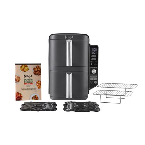 Friteuse Ninja Double Stack DualZone SL400EU 2470 W Noir et Gris État correct Ninja reconditionné disponible sur Fnac