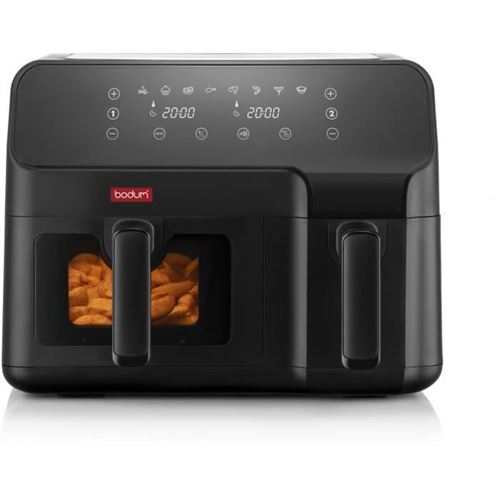 Friteuse Sans Huile - Bodum - Double Compartiment 3,2L Et 5,1L - 2700 W - Noir État correct N/A reconditionné disponible sur Fnac