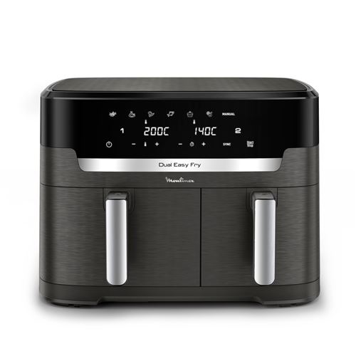 Friteuse sans huile Moulinex Dual Easy Fry XXL EZ942HF0 2700 W Gris État correct Moulinex reconditionné disponible sur Fnac