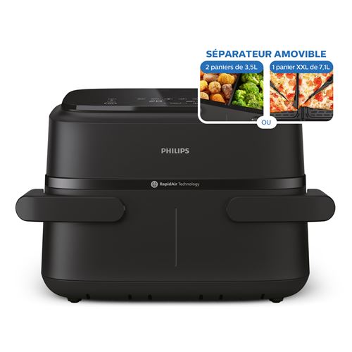 Friteuse Sans Huile Philips Airfryer Double Panier 7,1L NA150/00 Noir État correct Philips reconditionné disponible sur Fnac