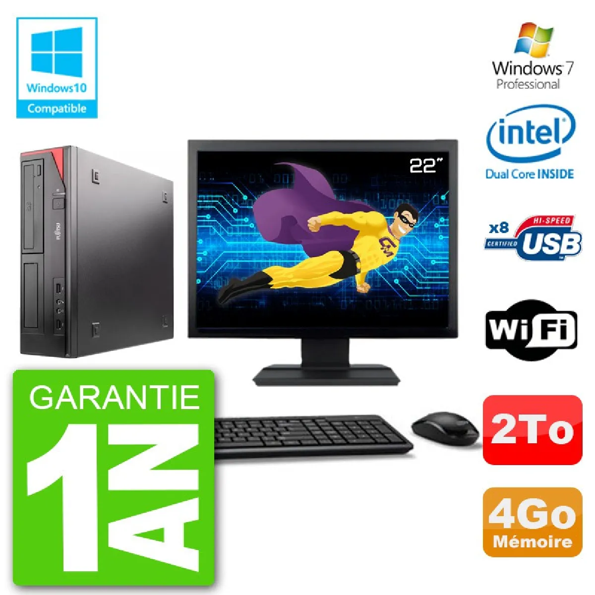 Fujitsu Esprimo E520 DT + Écran 22" État correct - 462,95 € Fujitsu Esprimo E520 DT + Écran 22" État correct Fujitsu reconditionné disponible sur Rue du Commerce Seconde Vie