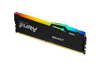 FURY Beast RGB - DDR5 - module - 16 Go - DIMM 288 broches - 6000 MHz / PC5-48000 - CL30 - 1.4 V - mémoire sans tampon - on-die ECC - noir Très bon état Kingston reconditionné disponible sur Darty