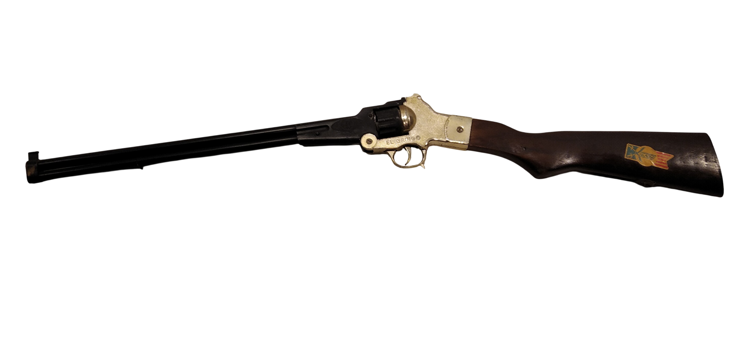 Acheter Fusil ancien "El Gringo" jouet vintage Très bon état - 45,00 € Fusil ancien "El Gringo" jouet vintage Très bon état reconditionné disponible sur Label Emmaüs