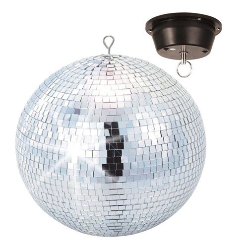 Fuzzix MB30M - Boule à facettes 30 cm avec moteur, disco ball, boule discothèque, moteur 230V électrique, sphère en PVC État correct BeamZ reconditionné disponible sur Fnac